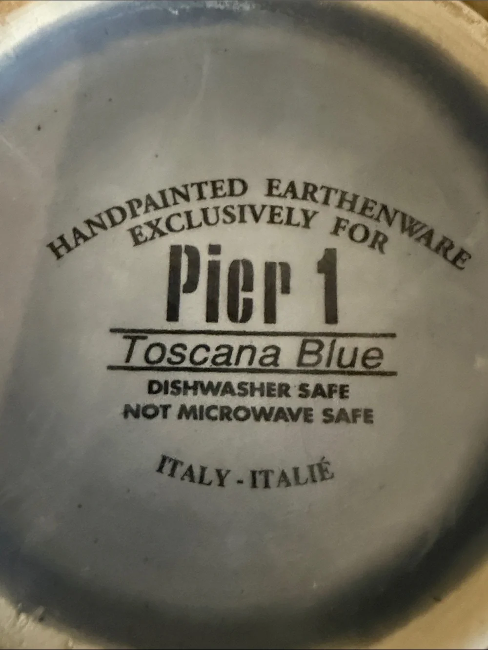 Retired Pier 1 Toscana Blue Italian Earthenware 20-oz Mug